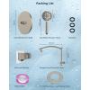 imageHibbent Selfcleaning Shower Head 10 High Pressure Rainfall Shower Head Showerhead ComboHandheld Shower Head 16 Adjustable Arc Shower Extension Arm 71 Hose Shower Head Holder ChromeBrushed Nickel