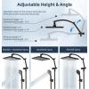 imageHibbent Selfcleaning Shower Head 10 High Pressure Rainfall Shower Head Showerhead ComboHandheld Shower Head 16 Adjustable Arc Shower Extension Arm 71 Hose Shower Head Holder ChromeMatte Black