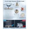imageHibbent Selfcleaning Shower Head 10 High Pressure Rainfall Shower Head Showerhead ComboHandheld Shower Head 16 Adjustable Arc Shower Extension Arm 71 Hose Shower Head Holder ChromeBrushed Nickel