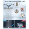 imageHibbent Selfcleaning Shower Head 10 High Pressure Rainfall Shower Head Showerhead ComboHandheld Shower Head 16 Adjustable Arc Shower Extension Arm 71 Hose Shower Head Holder ChromeBrushed Nickel