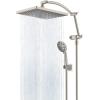 imageHibbent Selfcleaning Shower Head 10 High Pressure Rainfall Shower Head Showerhead ComboHandheld Shower Head 16 Adjustable Arc Shower Extension Arm 71 Hose Shower Head Holder ChromeBrushed Nickel