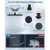 imageHibbent Selfcleaning Shower Head 10 High Pressure Rainfall Shower Head Showerhead ComboHandheld Shower Head 16 Adjustable Arc Shower Extension Arm 71 Hose Shower Head Holder ChromeMatte Black