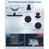 imageHibbent Selfcleaning Shower Head 10 High Pressure Rainfall Shower Head Showerhead ComboHandheld Shower Head 16 Adjustable Arc Shower Extension Arm 71 Hose Shower Head Holder ChromeMatte Black