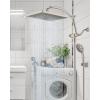 imageHibbent Selfcleaning Shower Head 10 High Pressure Rainfall Shower Head Showerhead ComboHandheld Shower Head 16 Adjustable Arc Shower Extension Arm 71 Hose Shower Head Holder ChromeBrushed Nickel