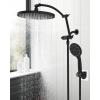 imageHibbent Selfcleaning Shower Head 10 High Pressure Rainfall Shower Head Showerhead ComboHandheld Shower Head 16 Adjustable Arc Shower Extension Arm 71 Hose Shower Head Holder ChromeMatte Black