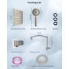 imageHibbent Selfcleaning Shower Head 10 High Pressure Rainfall Shower Head Showerhead ComboHandheld Shower Head 16 Adjustable Arc Shower Extension Arm 71 Hose Shower Head Holder ChromeBrushed Nickel
