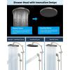 imageHibbent Selfcleaning Shower Head 10 High Pressure Rainfall Shower Head Showerhead ComboHandheld Shower Head 16 Adjustable Arc Shower Extension Arm 71 Hose Shower Head Holder ChromeBrushed Nickel