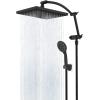 imageHibbent Selfcleaning Shower Head 10 High Pressure Rainfall Shower Head Showerhead ComboHandheld Shower Head 16 Adjustable Arc Shower Extension Arm 71 Hose Shower Head Holder ChromeOil Rubbed Bronze