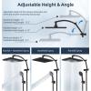 imageHibbent Selfcleaning Shower Head 10 High Pressure Rainfall Shower Head Showerhead ComboHandheld Shower Head 16 Adjustable Arc Shower Extension Arm 71 Hose Shower Head Holder ChromeOil Rubbed Bronze