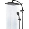 imageHibbent Selfcleaning Shower Head 10 High Pressure Rainfall Shower Head Showerhead ComboHandheld Shower Head 16 Adjustable Arc Shower Extension Arm 71 Hose Shower Head Holder ChromeMatte Black