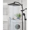 imageHibbent Selfcleaning Shower Head 10 High Pressure Rainfall Shower Head Showerhead ComboHandheld Shower Head 16 Adjustable Arc Shower Extension Arm 71 Hose Shower Head Holder ChromeMatte Black
