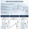 imageHibbent Selfcleaning Shower Head 10 High Pressure Rainfall Shower Head Showerhead ComboHandheld Shower Head 16 Adjustable Arc Shower Extension Arm 71 Hose Shower Head Holder ChromeChrome