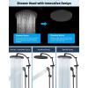 imageHibbent Selfcleaning Shower Head 10 High Pressure Rainfall Shower Head Showerhead ComboHandheld Shower Head 16 Adjustable Arc Shower Extension Arm 71 Hose Shower Head Holder ChromeMatte Black