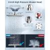 imageHibbent Selfcleaning Shower Head 10 High Pressure Rainfall Shower Head Showerhead ComboHandheld Shower Head 16 Adjustable Arc Shower Extension Arm 71 Hose Shower Head Holder ChromeChrome