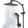 imageHibbent All Metal 10 Dual Filtered Rainfall Shower Head Combo High Pressure Handheld Shower Head with 16 Adjustable Arc Extension Arm 20 Stage Shower Filter 10spray 71 Shower Hose ChromeOil Rubbed Bronze