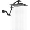 imageHibbent All Metal Rain Filtered Shower Head 10 High Pressure Rainfall Showerhead with 16quot Shower Head Extension Arm 20 Stage Shower Filter Solid Brass Adjustable Shower Arm Extender ChromeOil Rubbed Bronze