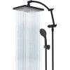 imageHibbent Selfcleaning Shower Head 10 High Pressure Rainfall Shower Head Showerhead ComboHandheld Shower Head 16 Adjustable Arc Shower Extension Arm 71 Hose Shower Head Holder ChromeMatte Black