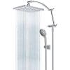 imageHibbent Selfcleaning Shower Head 10 High Pressure Rainfall Shower Head Showerhead ComboHandheld Shower Head 16 Adjustable Arc Shower Extension Arm 71 Hose Shower Head Holder ChromeChrome