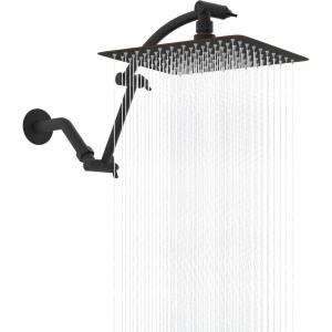 imageHibbent All Metal Rain Filtered Shower Head 10 High Pressure Rainfall Showerhead with 16quot Shower Head Extension Arm 20 Stage Shower Filter Solid Brass Adjustable Shower Arm Extender ChromeOil Rubbed Bronze