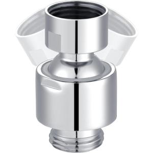 imageHibbent All Metal Shower Head Swivel Ball Joint Adapter Solid Brass Adjustable Shower Arm Connector Showerhead Extension Universal Showering Component Polished ChromeChrome