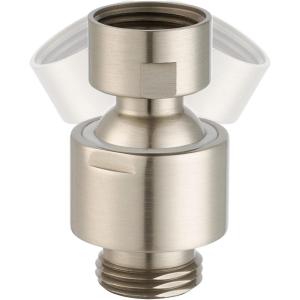 imageHibbent All Metal Shower Head Swivel Ball Joint Adapter Solid Brass Adjustable Shower Arm Connector Showerhead Extension Universal Showering Component Polished ChromeBrushed Nickel
