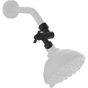 imageHibbent All Metal Shower head Elbow Adapter 360  Adjustable Swivel Brass Showerhead Adapter for Fixed and Rain Showerhead Stainless Steel Wall Mounted Shower Connector ChromeMatte Black