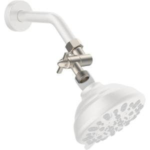 imageHibbent All Metal Shower head Elbow Adapter 360  Adjustable Swivel Brass Showerhead Adapter for Fixed and Rain Showerhead Stainless Steel Wall Mounted Shower Connector ChromeBrushed Nickel