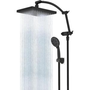 imageHibbent Selfcleaning Shower Head 10 High Pressure Rainfall Shower Head Showerhead ComboHandheld Shower Head 16 Adjustable Arc Shower Extension Arm 71 Hose Shower Head Holder ChromeOil Rubbed Bronze
