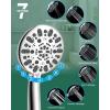 imageHibbent 10 Selfcleaning Rainfall Shower Head High Pressure Handheld Shower Head Showerhead Combo with 12 Adjustable Curved Shower Extension Arm 7Spray 71 Hose Showerhead Holder ChromeChrome