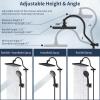 imageHibbent 10 Selfcleaning Rainfall Shower Head High Pressure Handheld Shower Head Showerhead Combo with 12 Adjustable Curved Shower Extension Arm 7Spray 71 Hose Showerhead Holder ChromeOil Rubbed Bronze