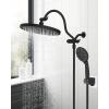 imageHibbent 10 Selfcleaning Rainfall Shower Head High Pressure Handheld Shower Head Showerhead Combo with 12 Adjustable Curved Shower Extension Arm 7Spray 71 Hose Showerhead Holder ChromeOil Rubbed Bronze