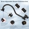 imageHibbent 10 Selfcleaning Rainfall Shower Head High Pressure Handheld Shower Head Showerhead Combo with 12 Adjustable Curved Shower Extension Arm 7Spray 71 Hose Showerhead Holder ChromeMatte Black