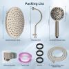 imageHibbent 10 Selfcleaning Rainfall Shower Head High Pressure Handheld Shower Head Showerhead Combo with 12 Adjustable Curved Shower Extension Arm 7Spray 71 Hose Showerhead Holder ChromeBrushed Nickel