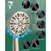 imageHibbent 10 Selfcleaning Rainfall Shower Head High Pressure Handheld Shower Head Showerhead Combo with 12 Adjustable Curved Shower Extension Arm 7Spray 71 Hose Showerhead Holder ChromeBrushed Nickel
