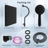 imageHibbent 10 Selfcleaning Rainfall Shower Head High Pressure Handheld Shower Head Showerhead Combo with 12 Adjustable Curved Shower Extension Arm 7Spray 71 Hose Showerhead Holder ChromeOil Rubbed Bronze