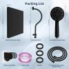 imageHibbent 10 Selfcleaning Rainfall Shower Head High Pressure Handheld Shower Head Showerhead Combo with 12 Adjustable Curved Shower Extension Arm 7Spray 71 Hose Showerhead Holder ChromeOil Rubbed Bronze