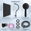 imageHibbent 10 Selfcleaning Rainfall Shower Head High Pressure Handheld Shower Head Showerhead Combo with 12 Adjustable Curved Shower Extension Arm 7Spray 71 Hose Showerhead Holder ChromeMatte Black