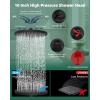 imageHibbent 10 Selfcleaning Rainfall Shower Head High Pressure Handheld Shower Head Showerhead Combo with 12 Adjustable Curved Shower Extension Arm 7Spray 71 Hose Showerhead Holder ChromeOil Rubbed Bronze