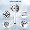 imageHibbent 10 Selfcleaning Rainfall Shower Head High Pressure Handheld Shower Head Showerhead Combo with 12 Adjustable Curved Shower Extension Arm 7Spray 71 Hose Showerhead Holder ChromeChrome