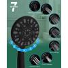 imageHibbent 10 Selfcleaning Rainfall Shower Head High Pressure Handheld Shower Head Showerhead Combo with 12 Adjustable Curved Shower Extension Arm 7Spray 71 Hose Showerhead Holder ChromeMatte Black