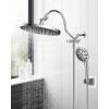 imageHibbent 10 Selfcleaning Rainfall Shower Head High Pressure Handheld Shower Head Showerhead Combo with 12 Adjustable Curved Shower Extension Arm 7Spray 71 Hose Showerhead Holder ChromeChrome