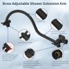 imageHibbent 10 Selfcleaning Rainfall Shower Head High Pressure Handheld Shower Head Showerhead Combo with 12 Adjustable Curved Shower Extension Arm 7Spray 71 Hose Showerhead Holder ChromeMatte Black
