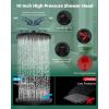 imageHibbent 10 Selfcleaning Rainfall Shower Head High Pressure Handheld Shower Head Showerhead Combo with 12 Adjustable Curved Shower Extension Arm 7Spray 71 Hose Showerhead Holder ChromeMatte Black
