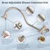 imageHibbent 10 Selfcleaning Rainfall Shower Head High Pressure Handheld Shower Head Showerhead Combo with 12 Adjustable Curved Shower Extension Arm 7Spray 71 Hose Showerhead Holder ChromeBrushed Nickel