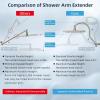 imageHibbent 10 Selfcleaning Rainfall Shower Head High Pressure Handheld Shower Head Showerhead Combo with 12 Adjustable Curved Shower Extension Arm 7Spray 71 Hose Showerhead Holder ChromeBrushed Nickel