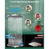 imageHibbent 10 Selfcleaning Rainfall Shower Head High Pressure Handheld Shower Head Showerhead Combo with 12 Adjustable Curved Shower Extension Arm 7Spray 71 Hose Showerhead Holder ChromeBrushed Nickel