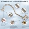 imageHibbent 10 Selfcleaning Rainfall Shower Head High Pressure Handheld Shower Head Showerhead Combo with 12 Adjustable Curved Shower Extension Arm 7Spray 71 Hose Showerhead Holder ChromeBrushed Nickel