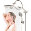 imageHibbent 10 Selfcleaning Rainfall Shower Head High Pressure Handheld Shower Head Showerhead Combo with 12 Adjustable Curved Shower Extension Arm 7Spray 71 Hose Showerhead Holder ChromeBrushed Nickel