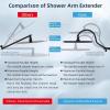 imageHibbent 10 Selfcleaning Rainfall Shower Head High Pressure Handheld Shower Head Showerhead Combo with 12 Adjustable Curved Shower Extension Arm 7Spray 71 Hose Showerhead Holder ChromeMatte Black