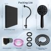 imageHibbent 10 Selfcleaning Rainfall Shower Head High Pressure Handheld Shower Head Showerhead Combo with 12 Adjustable Curved Shower Extension Arm 7Spray 71 Hose Showerhead Holder ChromeMatte Black